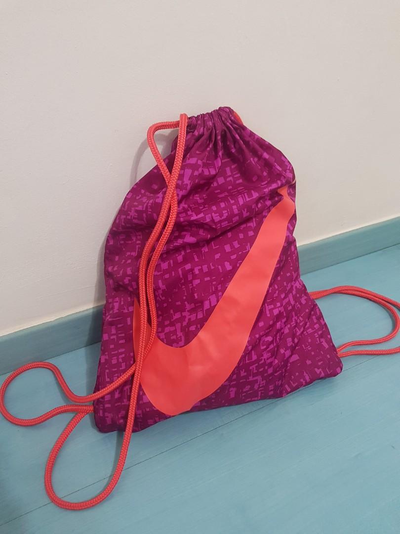 purple nike drawstring bag