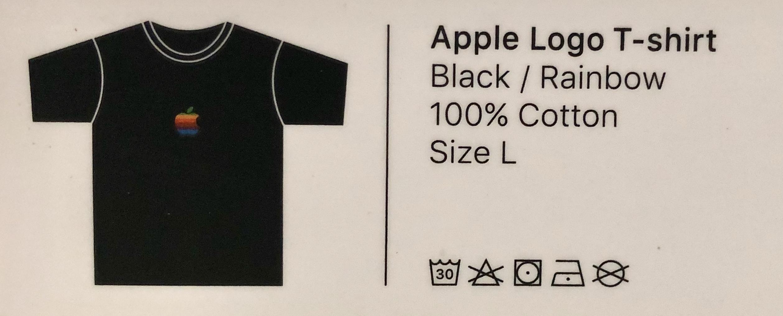Rainbow Apple Logo T-Shirt (Black) Apple Park Visitor Center Exclusive T- Shirt, 男裝, 上身及套裝, T-shirt、恤衫、有領衫- Carousell