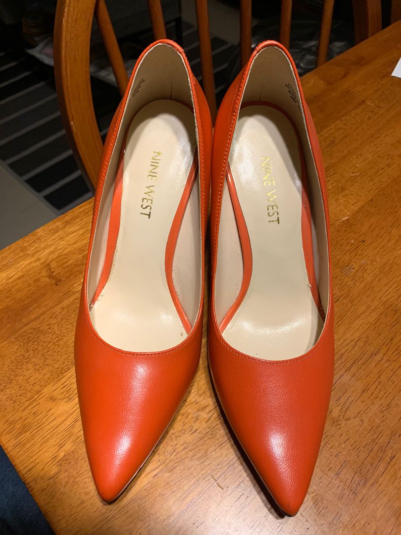 nine west orange heels