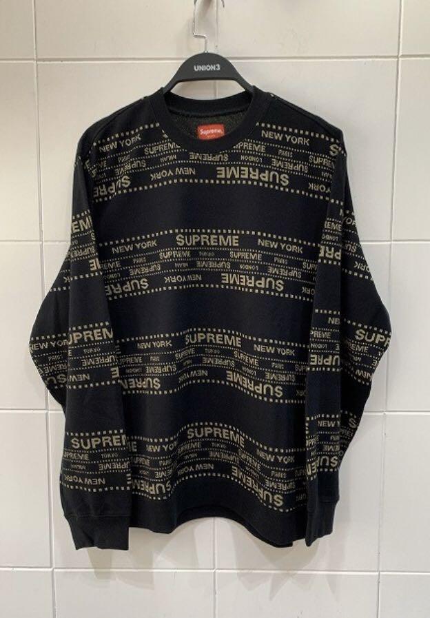 SUPREME Metallic Jacquard Crewneck, Men's Fashion, Tops & Sets