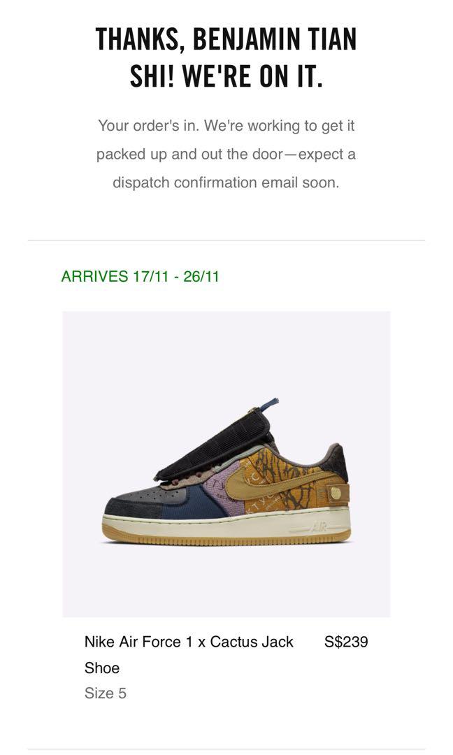 Travis scott air force 1 size 5 discount