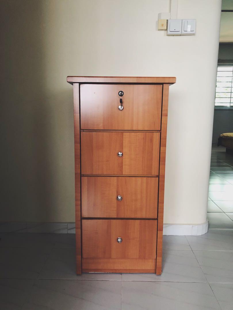 Vertical Solid Wood Shelf / Drawer, Furniture & Home Living, Furniture