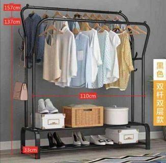 Clothes hanger rack double
