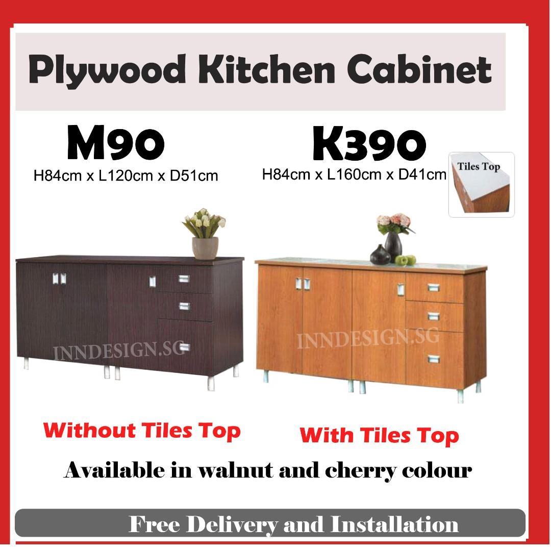 3 Doors Solid Plywood Kitchen Cabinet Free Installation