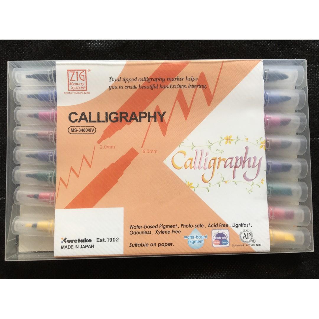 Zig Memory System Calligraphy Markers - Set of 8