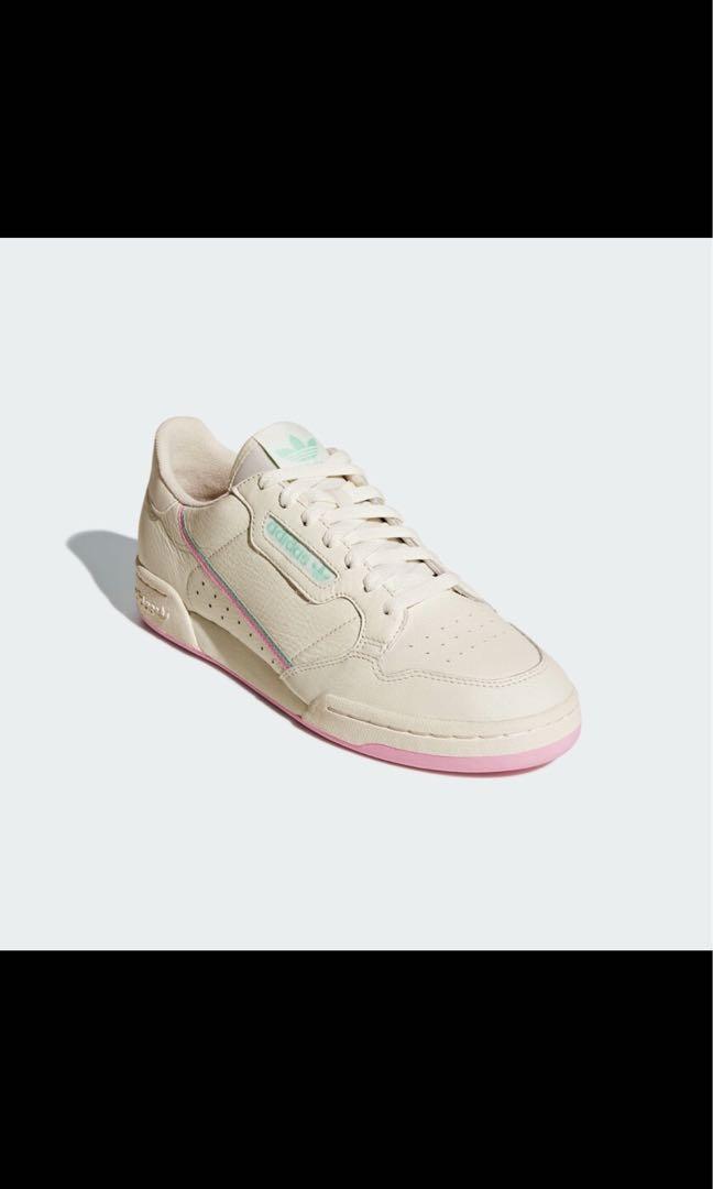 Adidas continental 80 off cheap white true pink clear mint
