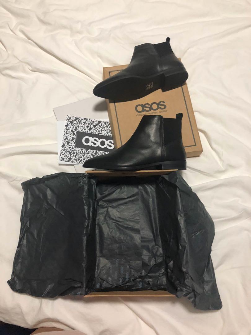asos design atom leather chelsea boots