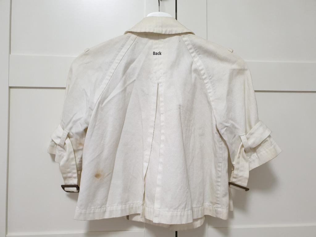 AX Armani Exchange | RN#91714 CA#32528 | Empire Line Peplum Cropped White  Denim Jacket | Branded Original | Genuine, Women's Fashion, Coats, Jackets  and Outerwear on Carousell