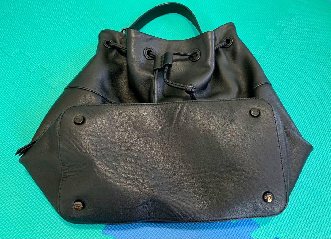 Braun Buffel Leather Bucket Bag (Backpack Convertible), Women's Fashion ...