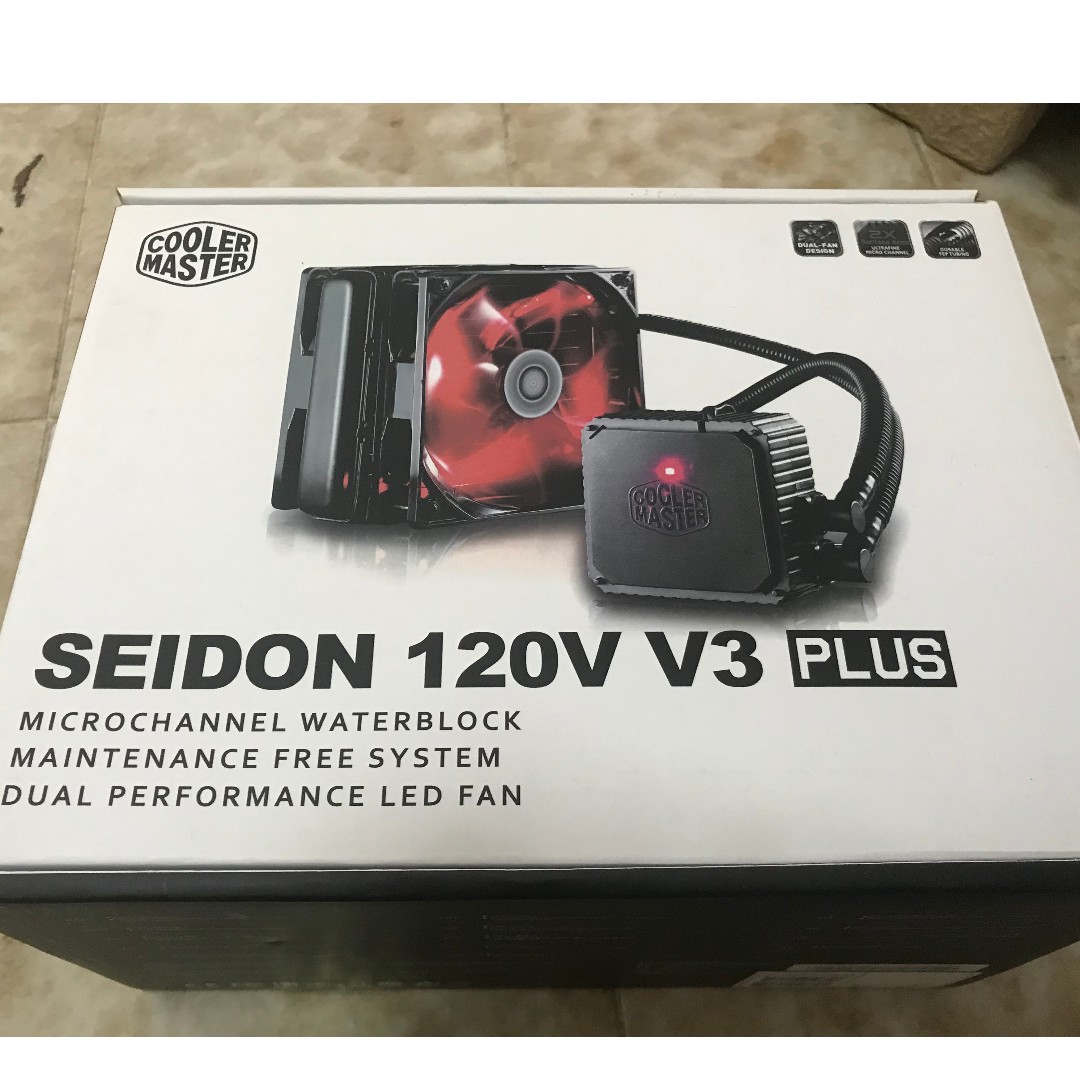 Cooler Master Seidon 120v V3 Plus Aio Cpu Liquid Cooler Electronics Computer Parts Accessories On Carousell