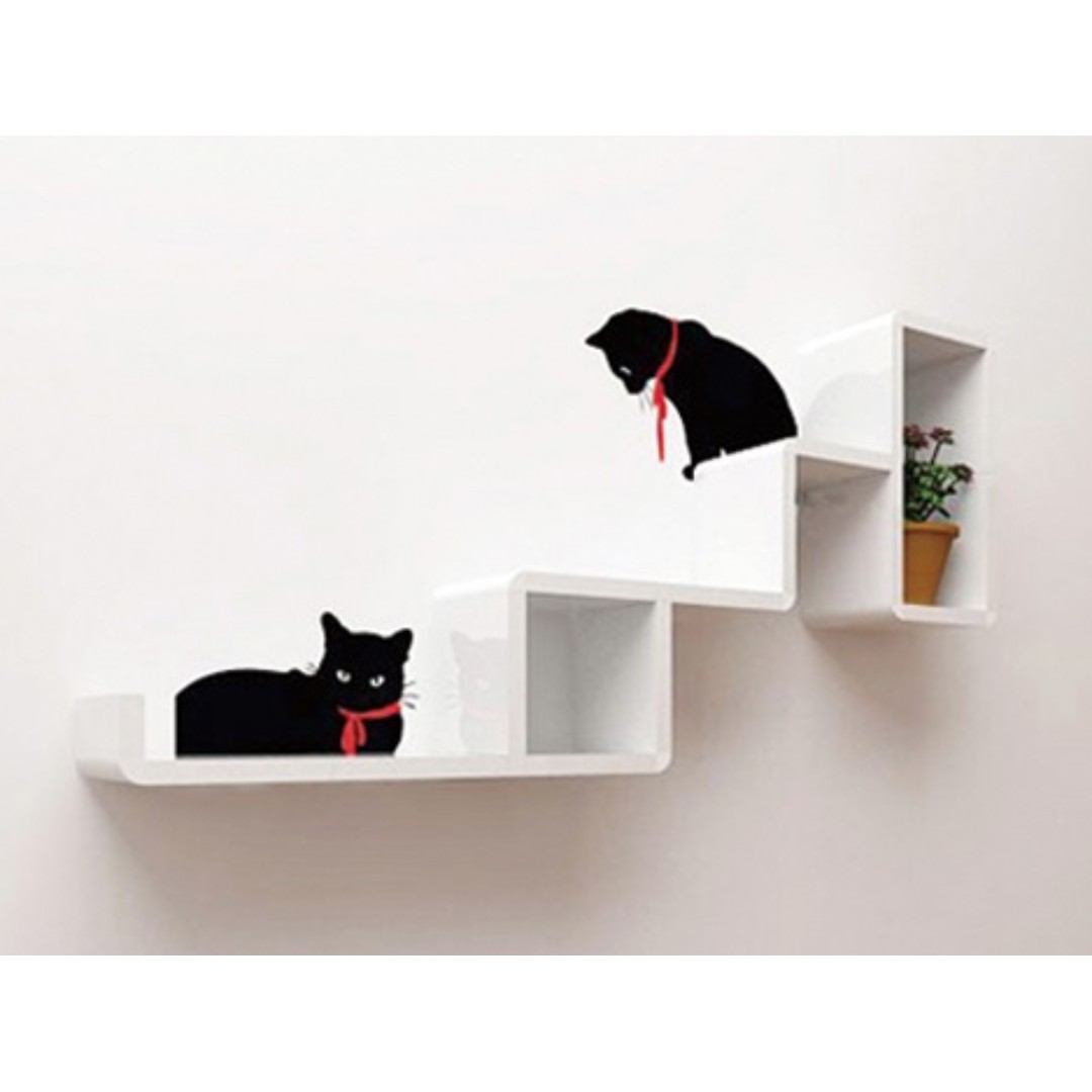 Cubics Cat Mini Diy Furniture Wall Shelf Wall Sicker House Gift