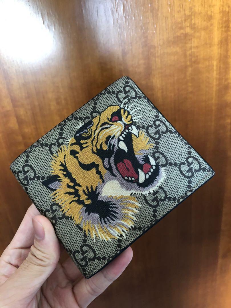 Gucci Tiger Print GG Supreme Wallet Replica