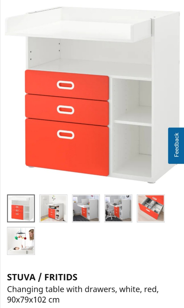 Ikea Baby Changing Table with drawers. STUVA / FRITIDS, Furniture