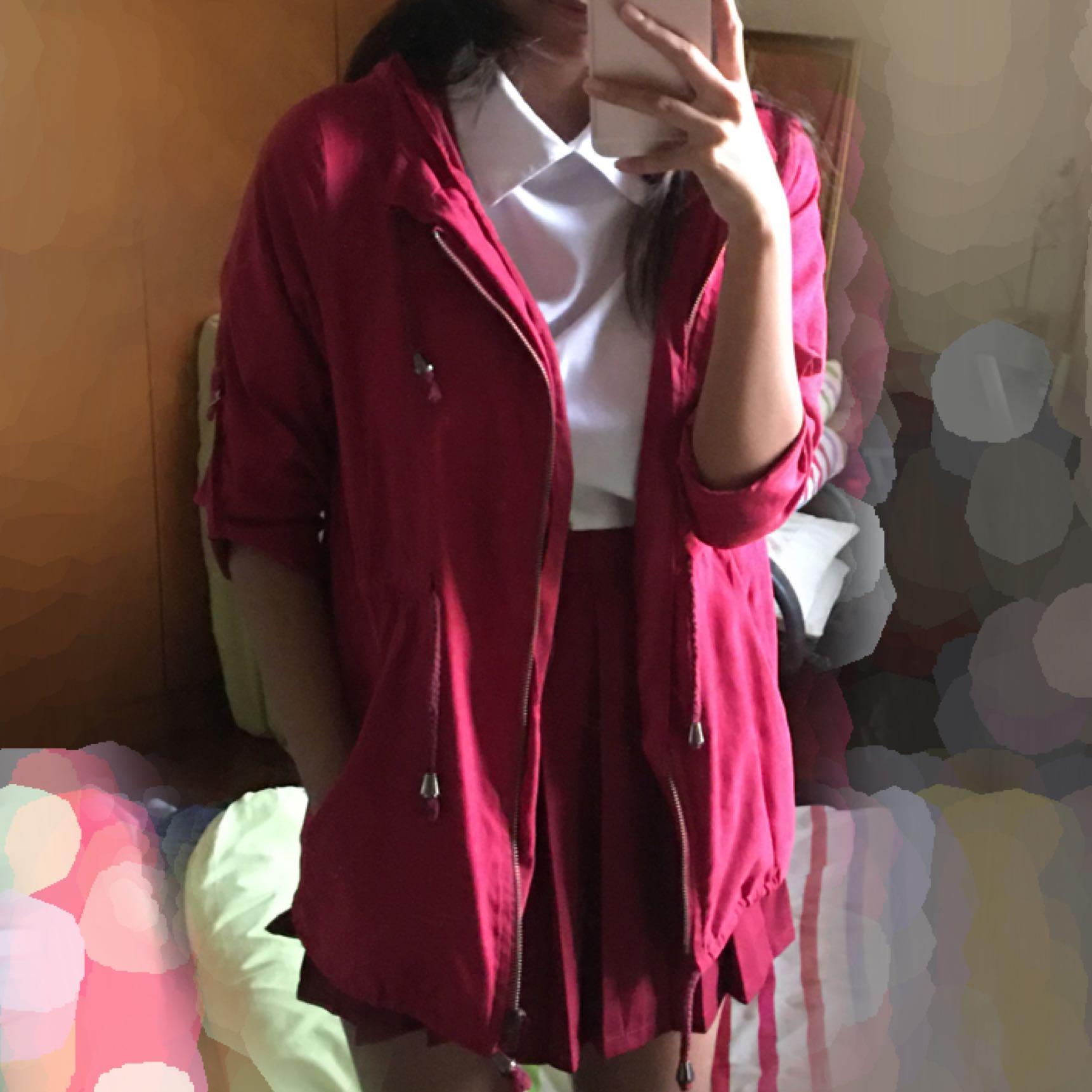 Maroon anorak outlet jacket