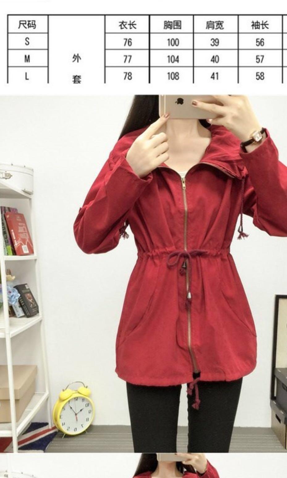 Maroon Parka Anorak Jacket Women s Fashion Coats Jackets and