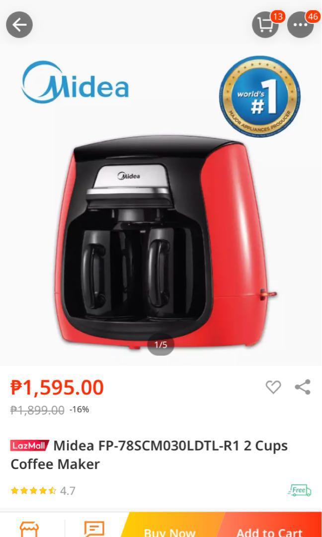 Midea Coffee Maker 2 Cups Series 5000, TV & Home Appliances, Kitchen