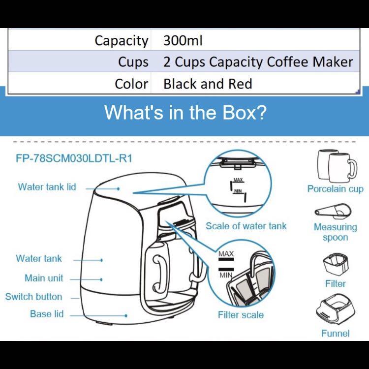 Midea Coffee Maker 2 Cups Series 5000, TV & Home Appliances, Kitchen