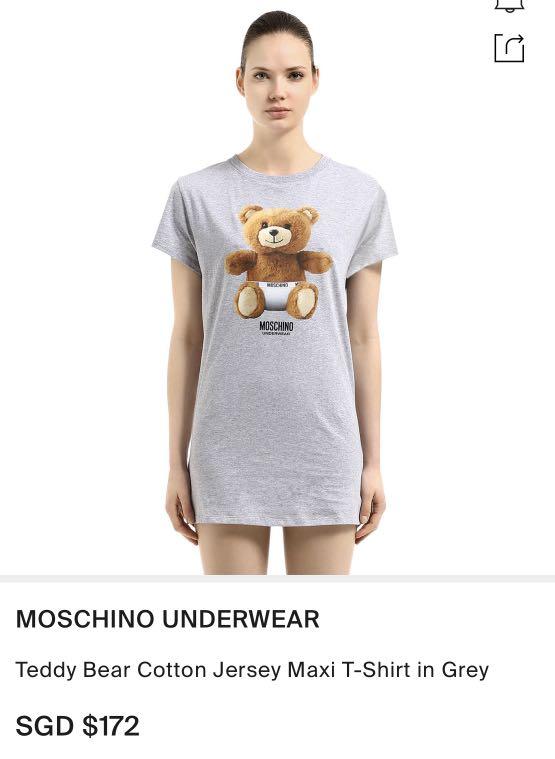 90 Brand New Moschino Underwear Teddy Bear Maxi T Shirt T Shirt Dress
