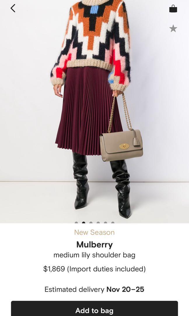 Mulberry navy lily bag top