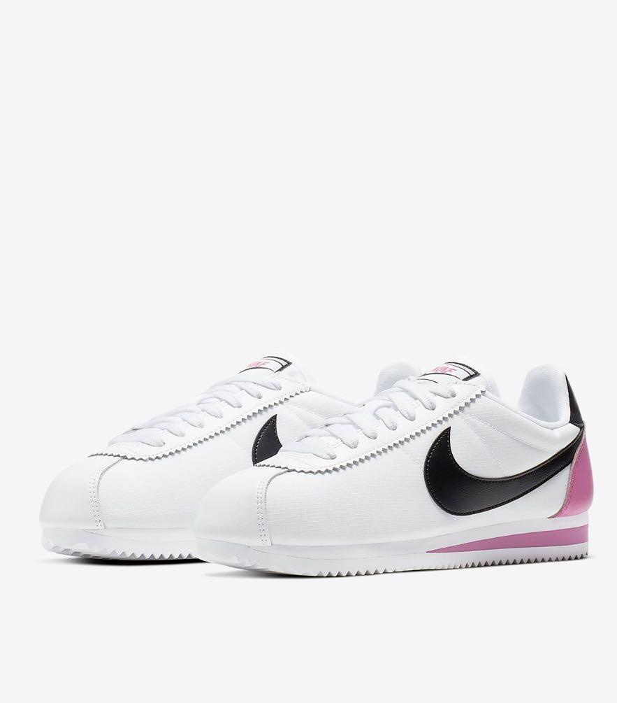 nike cortez black and pink