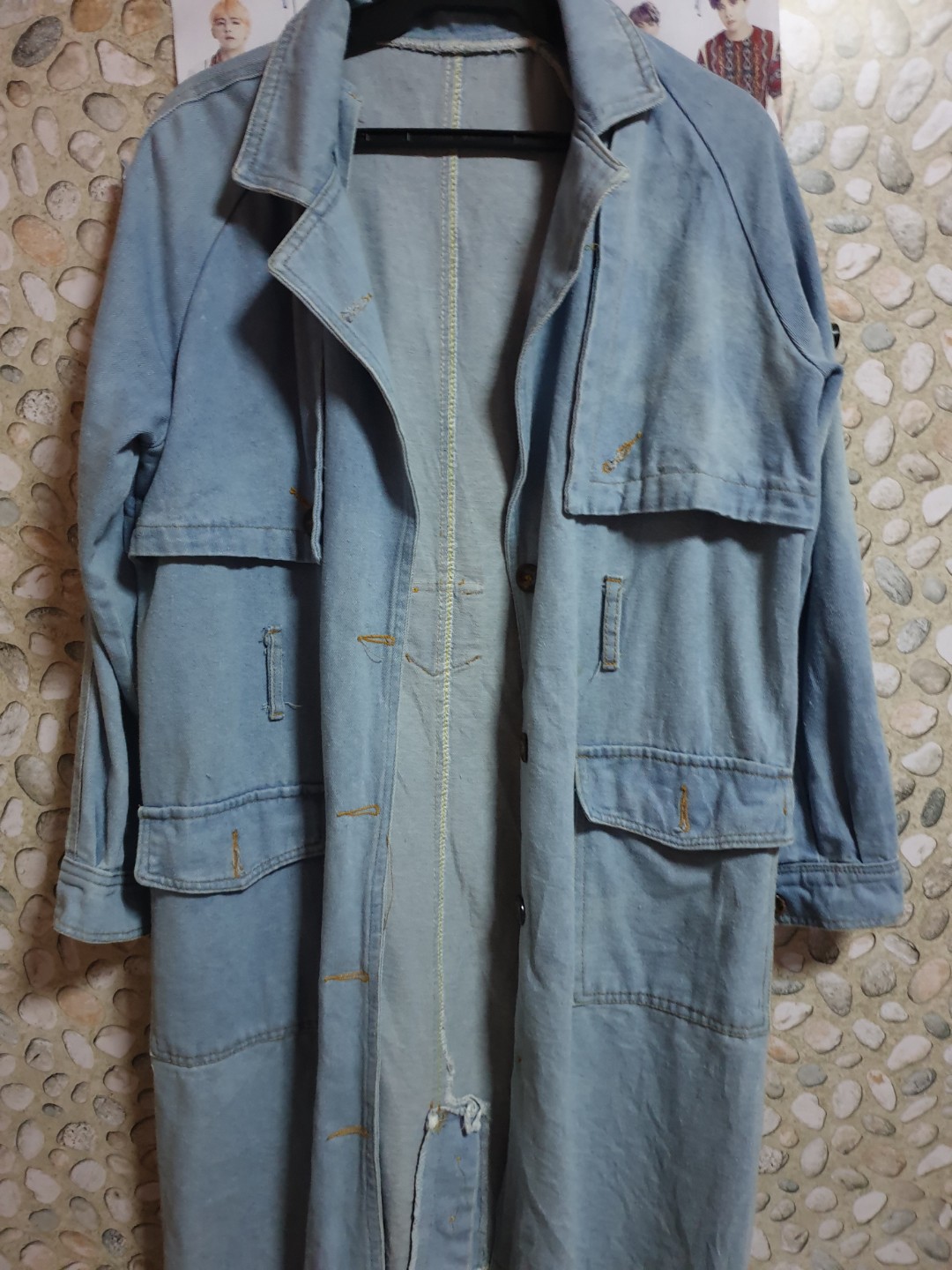 plus size denim trench coat