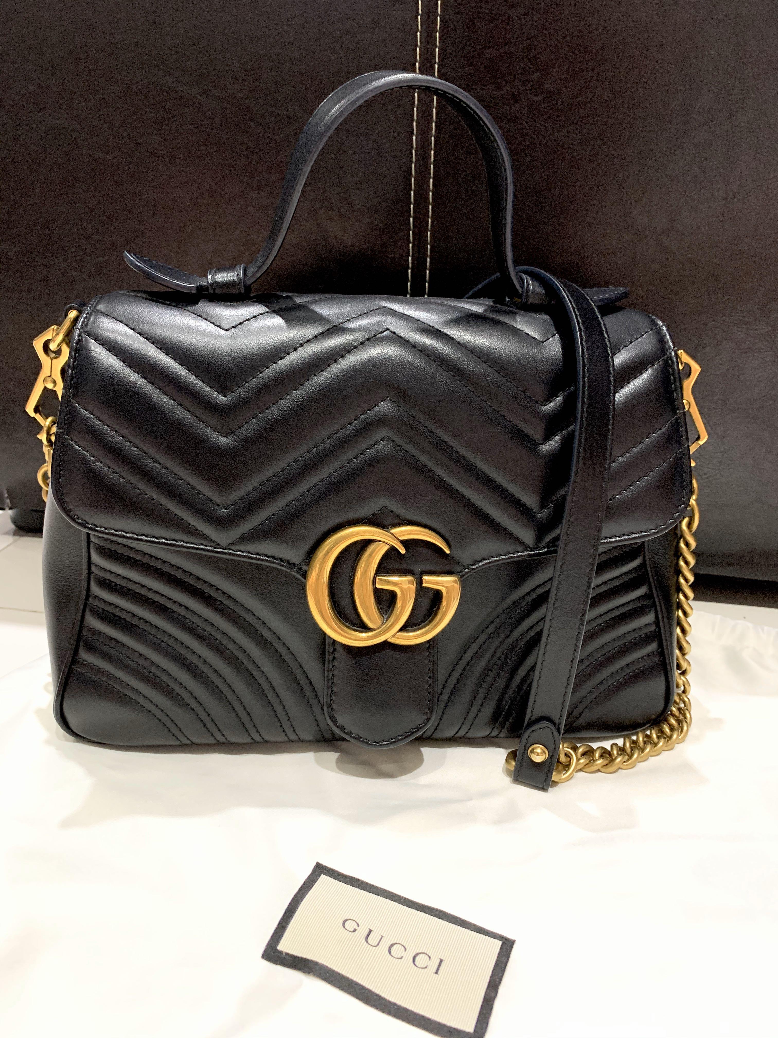 Gg marmont medium deals top handle bag