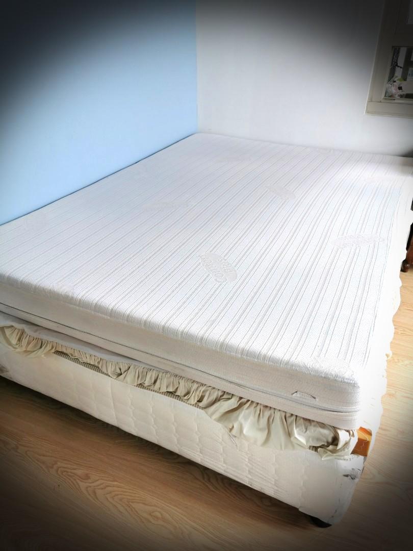 Salem Bed With 12in Mattress Double Size 54 X 75 X 12 Home Furniture Furniture Fixtures Beds Mattresses On Carousell