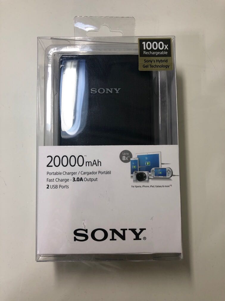 Sony portable charger/ Sony power bank 20000mAh, Mobile Phones & Gadgets,  Mobile & Gadget Accessories, Power Banks & Chargers on Carousell