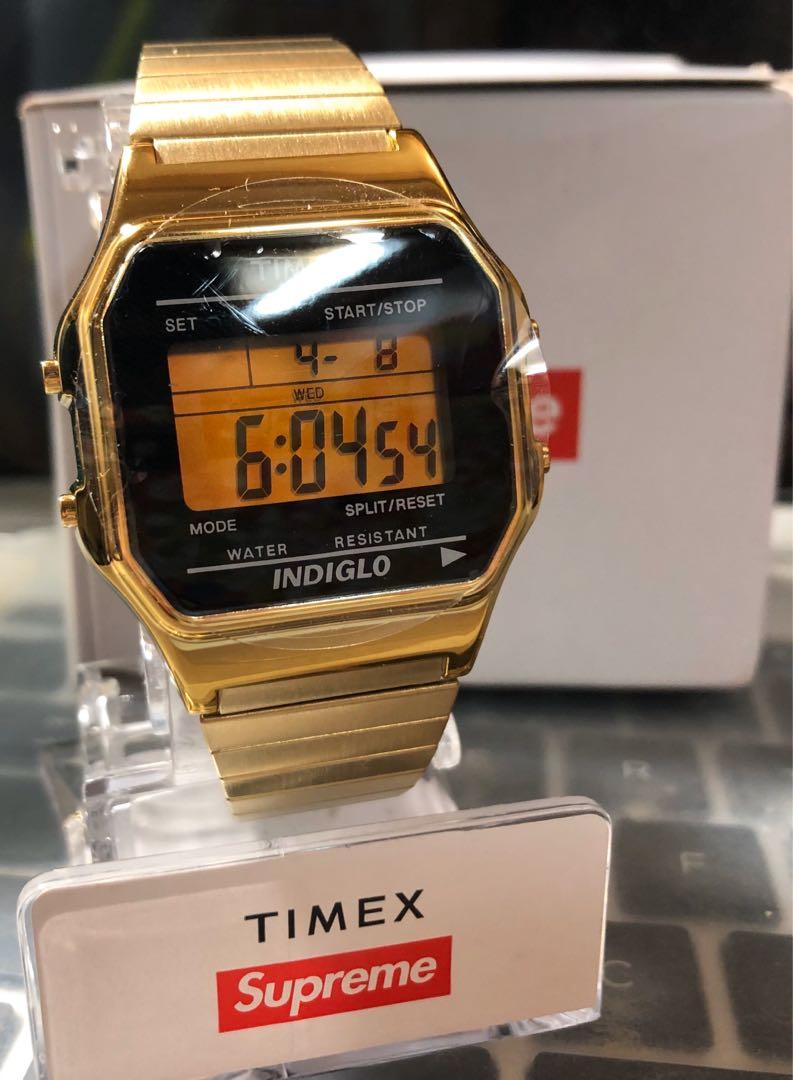 半価特売19AW Supreme Timex Digital Watch Gold 腕時計(デジタル)