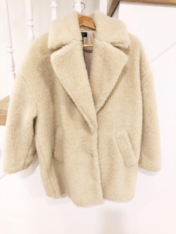 Topshop Borg Teddy Cocoon Coat Women s Fashion Clothes on Carousell