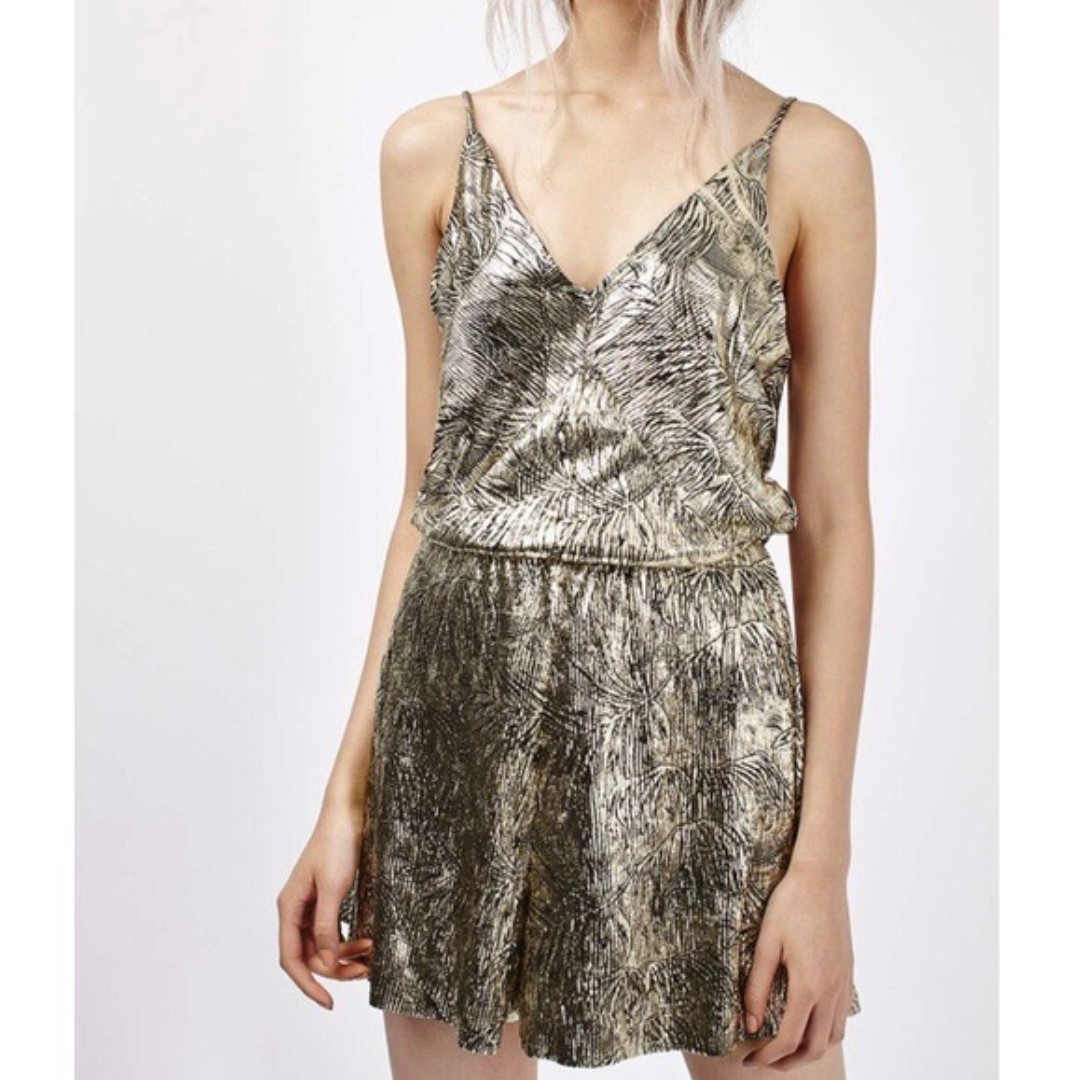 Topshop gold jumpsuit online