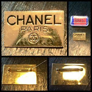 Chanel Logo Plate Brooch Pin