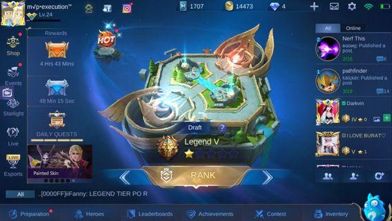 Mobile Legends Account Mythic Video Games Carousell Philippines
