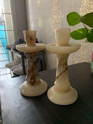 Tempat Lilin Marmer Vintage Usable