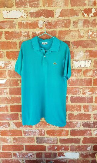 Vintage Lacoste Light Blue Polo Shirt L Made In Aus Chemise