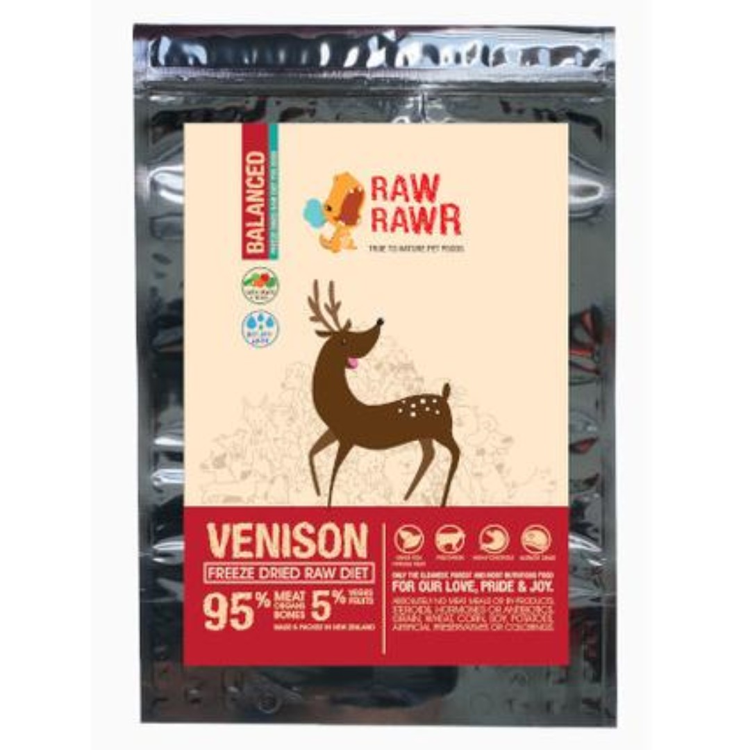 400g Raw Rawr Venison Freeze Dried Balance Diet Food for Pets, Pet Supplies, For Small Animals