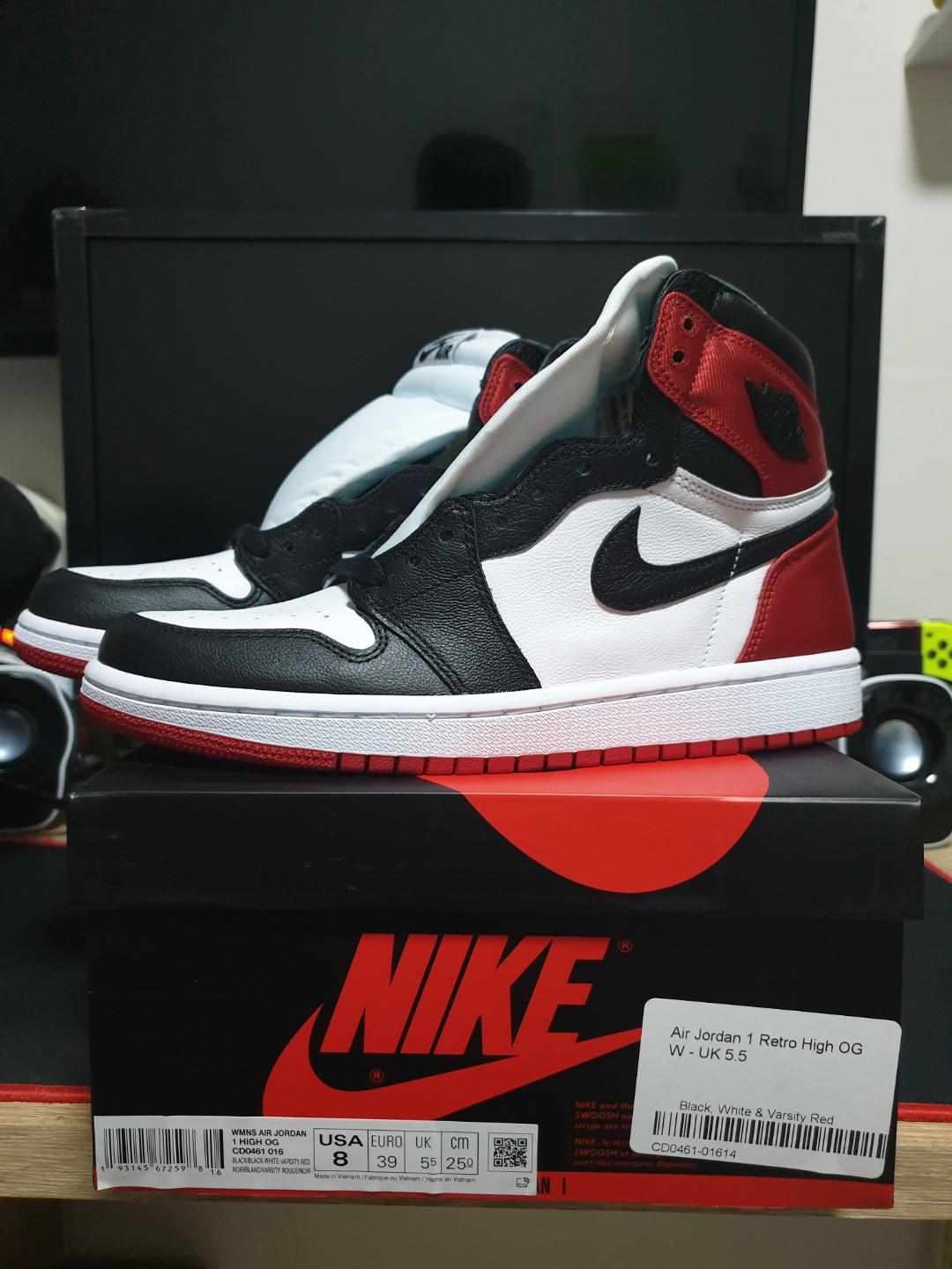 Air Jordan 1 Satin Black Toe Men s Fashion Footwear Sneakers on Carousell