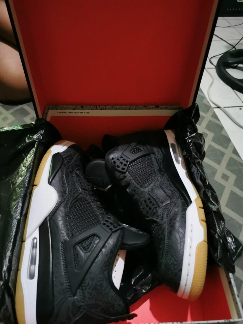 Air Jordan 4 Retro Black Laser, Men's Fashion, Activewear on Carousell