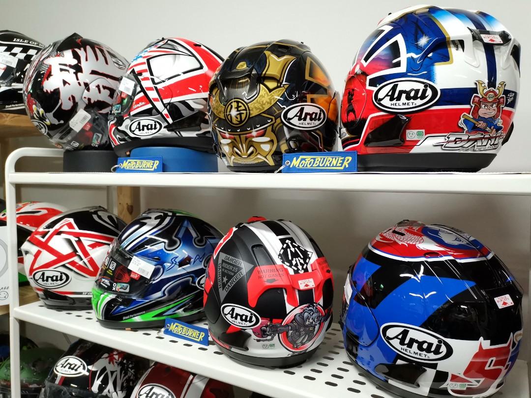 Arai helmets RX7X (Category: Motorcycle Apparel) located in Singapore. Submitted by stellar_motoburner (Listing ID 263112923, Image 1). Description: .