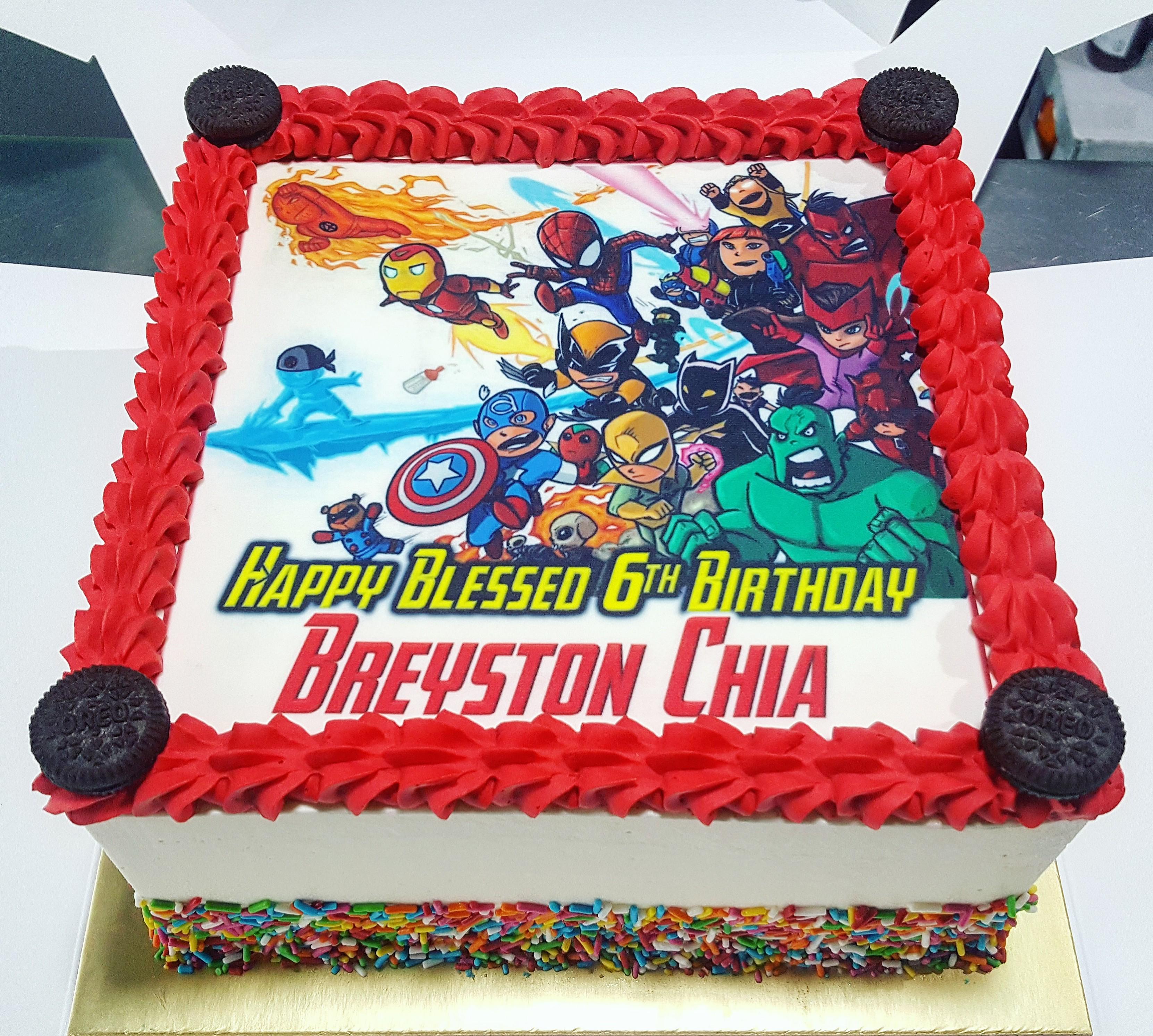 Avengers Customise Photo Cake Food Drinks Baked Goods On Carousell