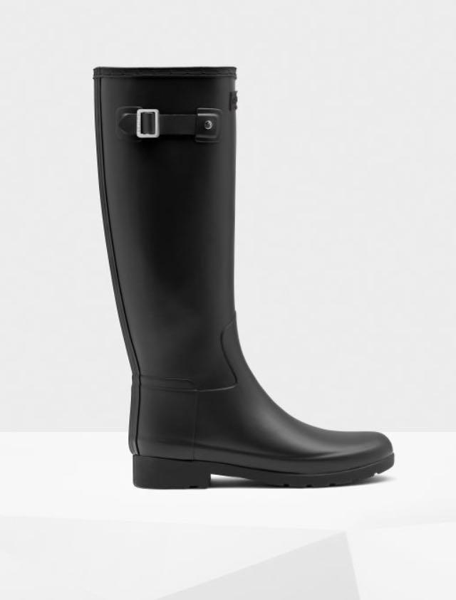 hunter women's refined slim fit rain boots black