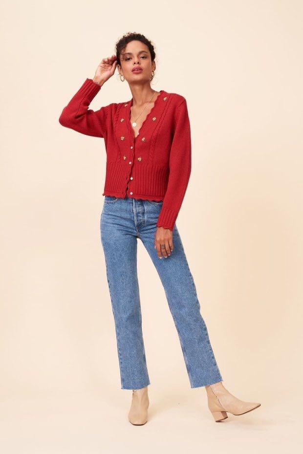 BNWT Authentic Rouje Embroidered Cardigan