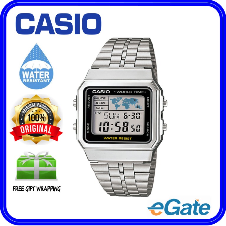 Casio retro world time best sale