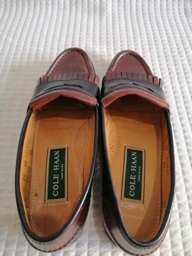 Cole Haan Unisex Leather Kiltie Penny Loafers Shoes, Men's Fashion ...