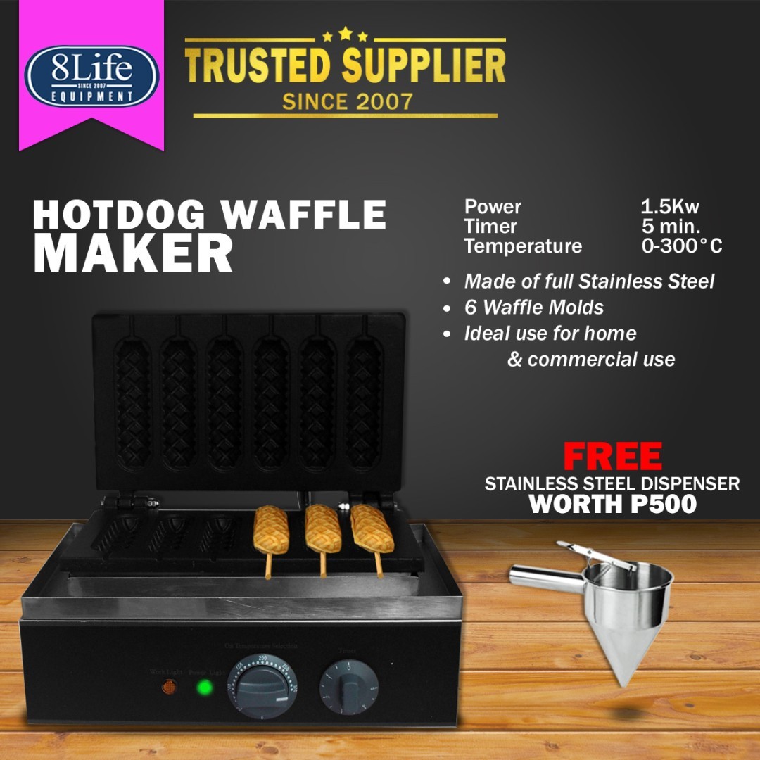 Commercial Hotdog Waffle Maker 6 holes Heavy Duty, TV & Home Appliances