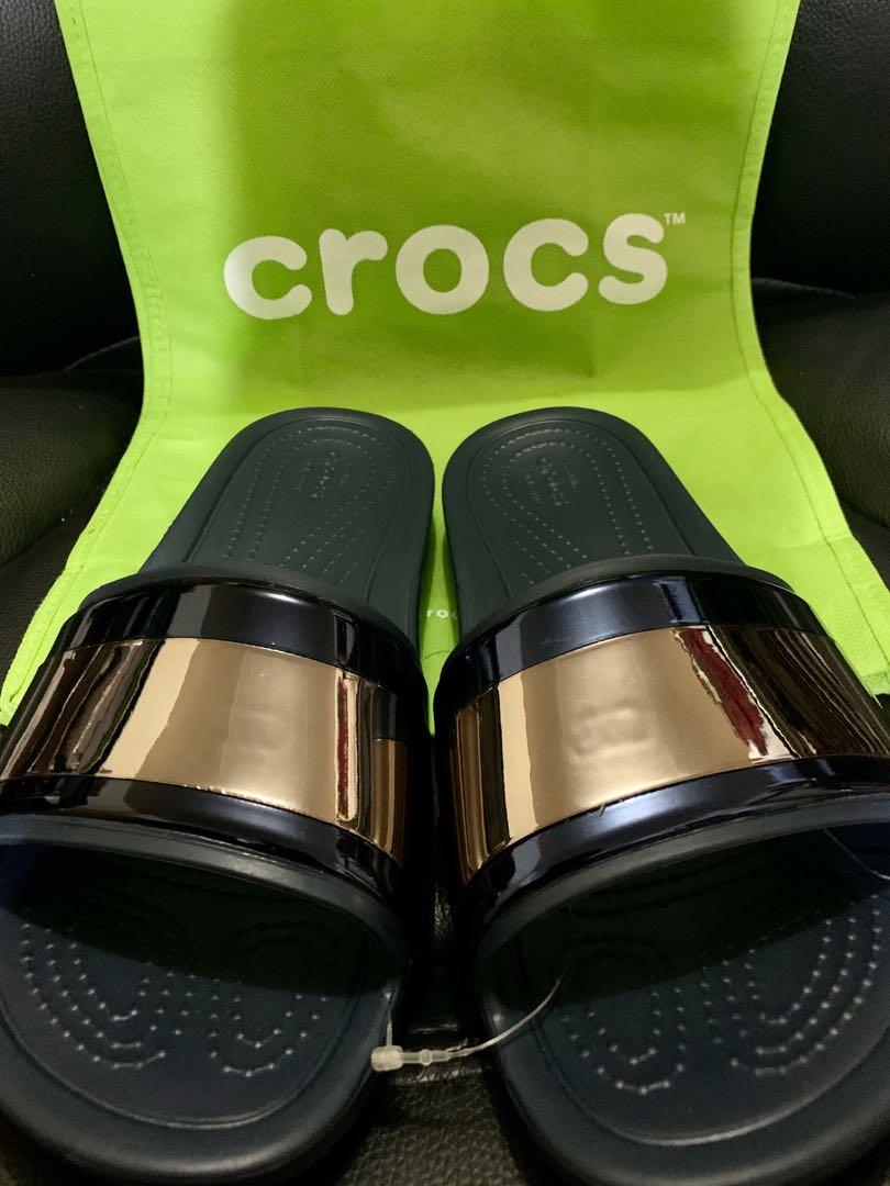 Women's crocs sloane metalblock slide sales