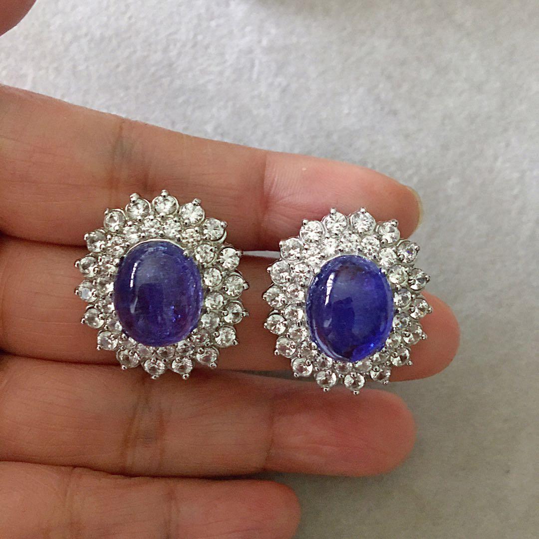 Genuine tanzanite earrings outlet