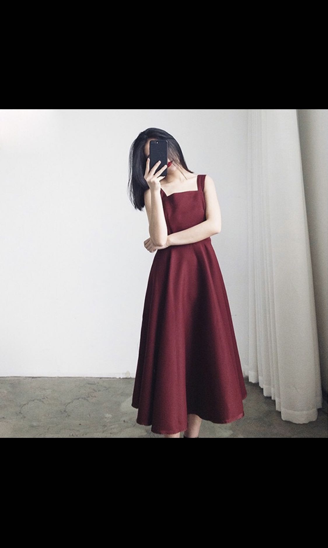 Maroon summer dress clearance