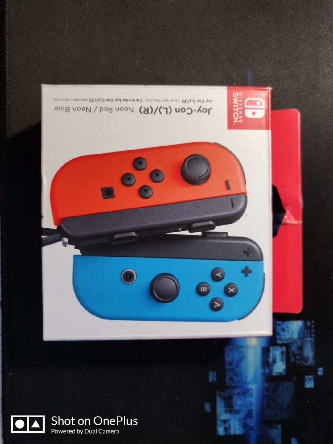 Original Nintendo Switch JoyCon Neon Red, Neon Blue, Video Gaming