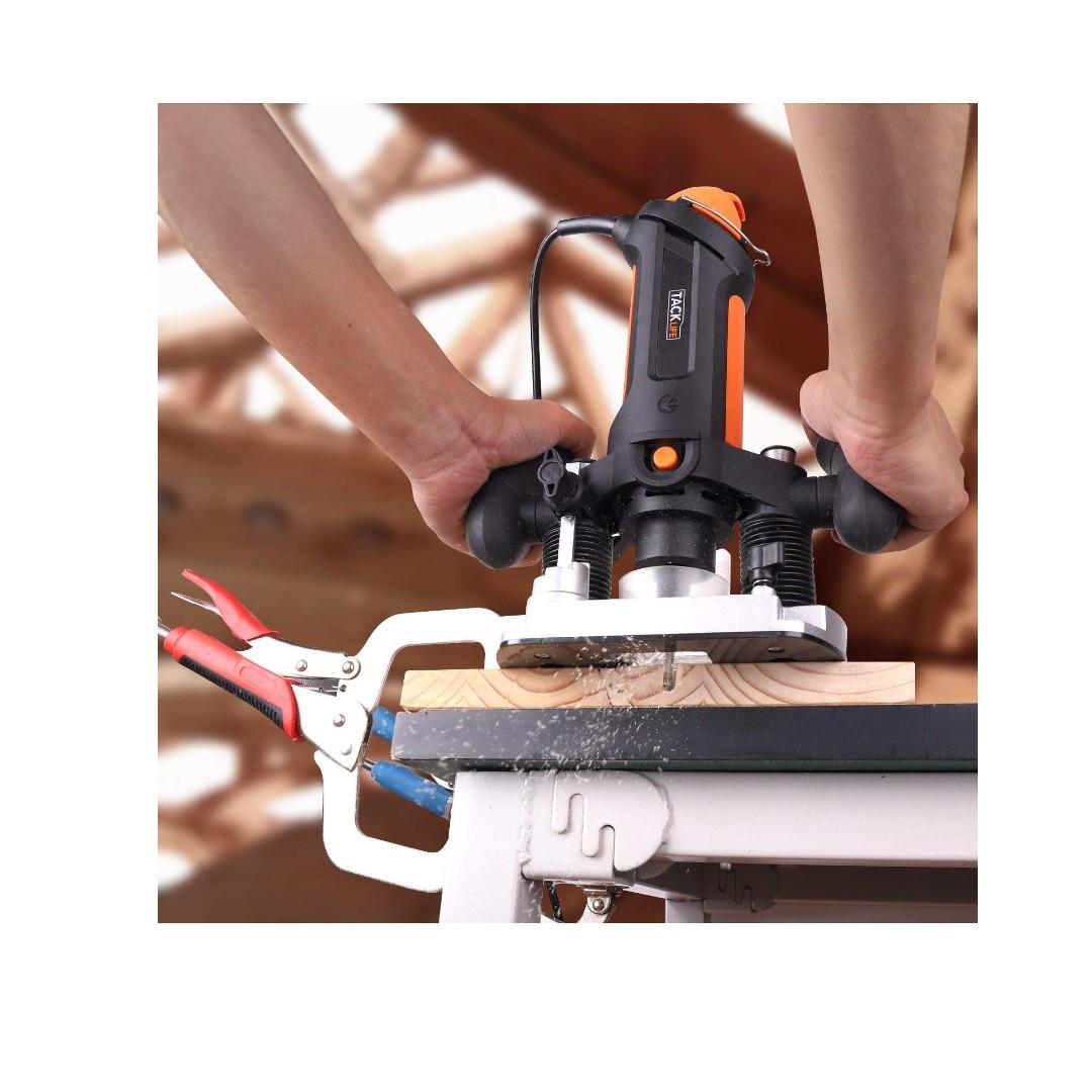 Plunge Router TACKLIFE Plunge and Fixed Base Router 30 000RPM Compact Router Kit 6 Variable Speed Router Tool 1 8